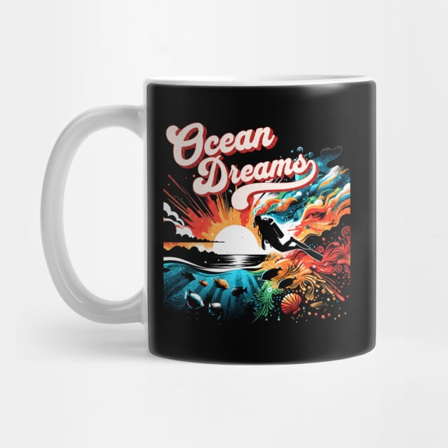 Ocean Dream Scuba Diver Design by Miami Neon Designs